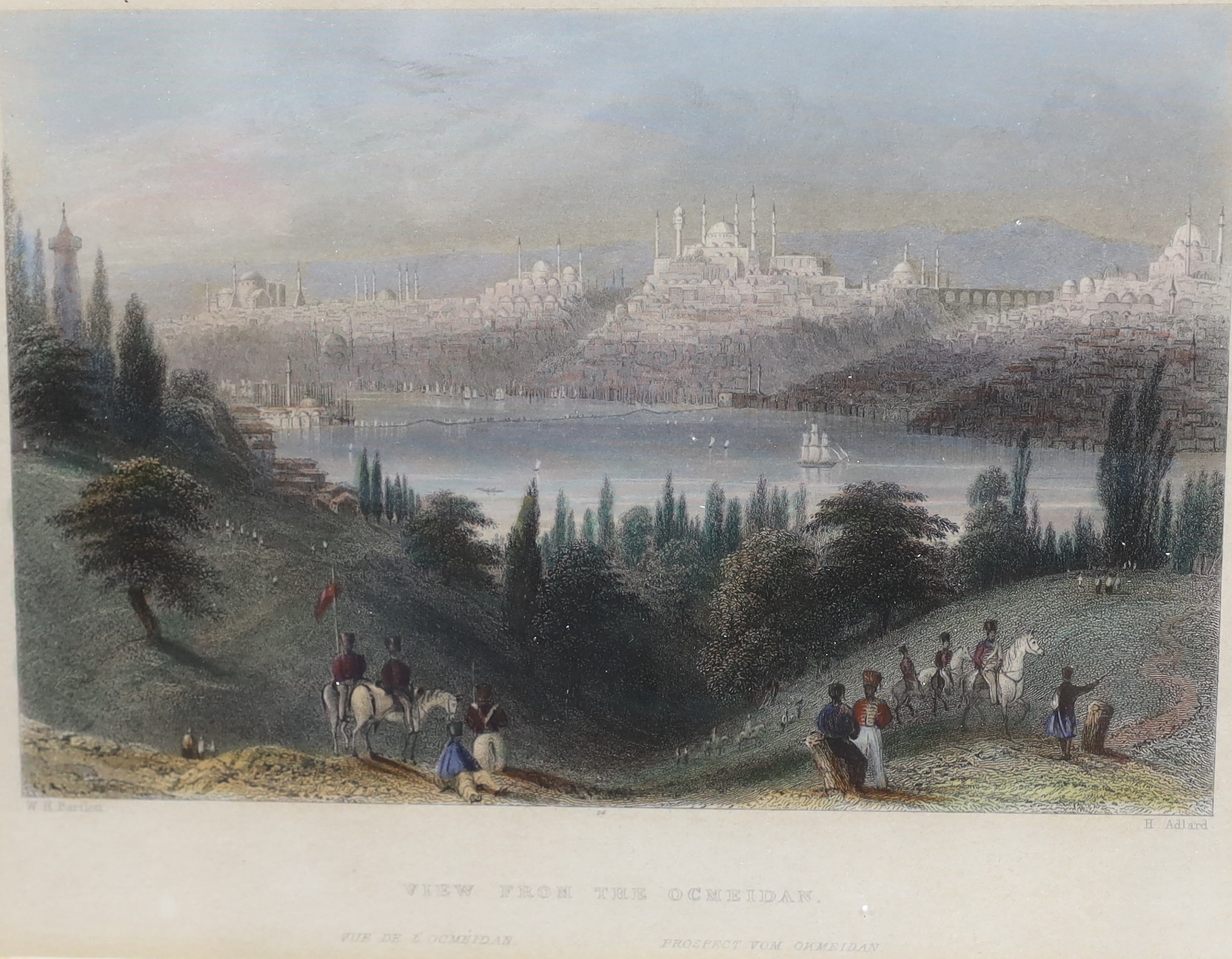 William Henry Bartlett (1809-1854), pair of colour engravings, 'The City walls, descending to the port' and 'View from the Ocmeidan', each 16 x 20cm
